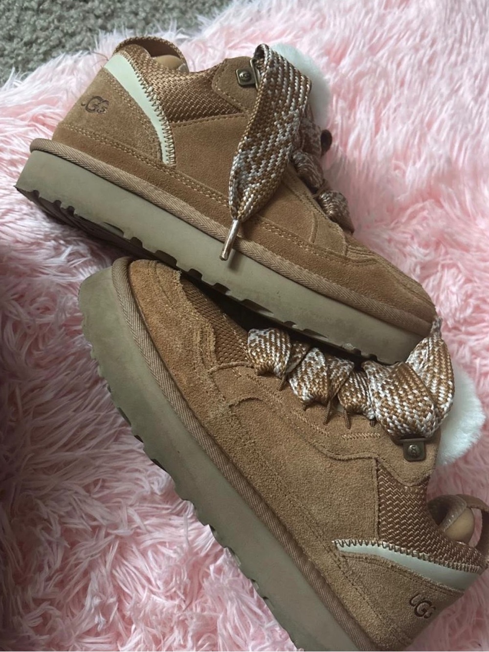UGG Women's Chestnut Suede Lace-Up Platform Sneakers